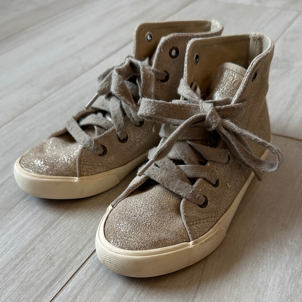 Polo by Ralph Lauren Girl’s Sparkly High-Top Sneakers - Gold